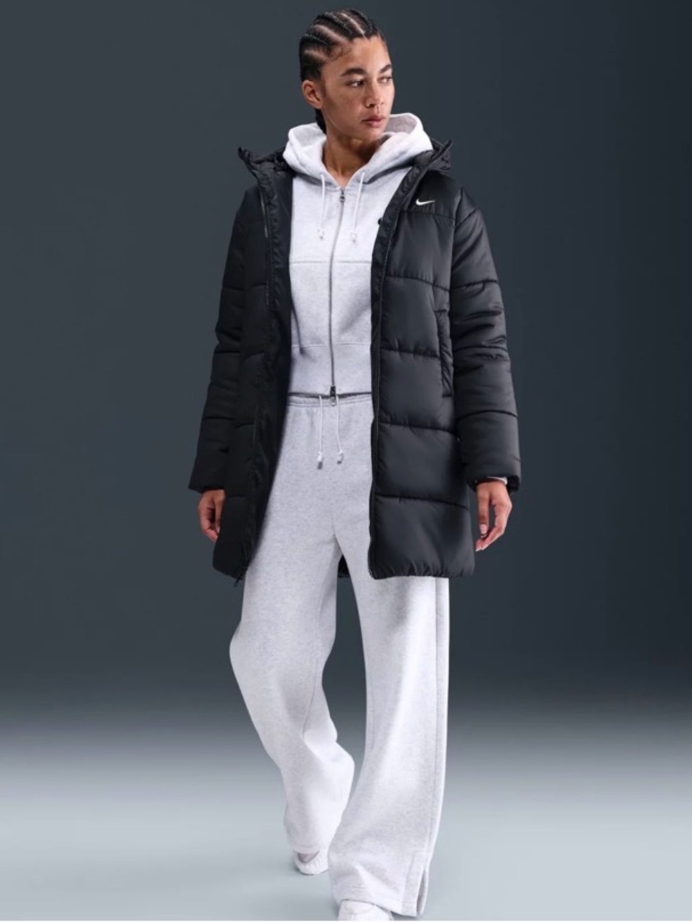 Nike Sportswear Therma Fit Long Hooded Puffer Jacket Loose Parka HV4912-010